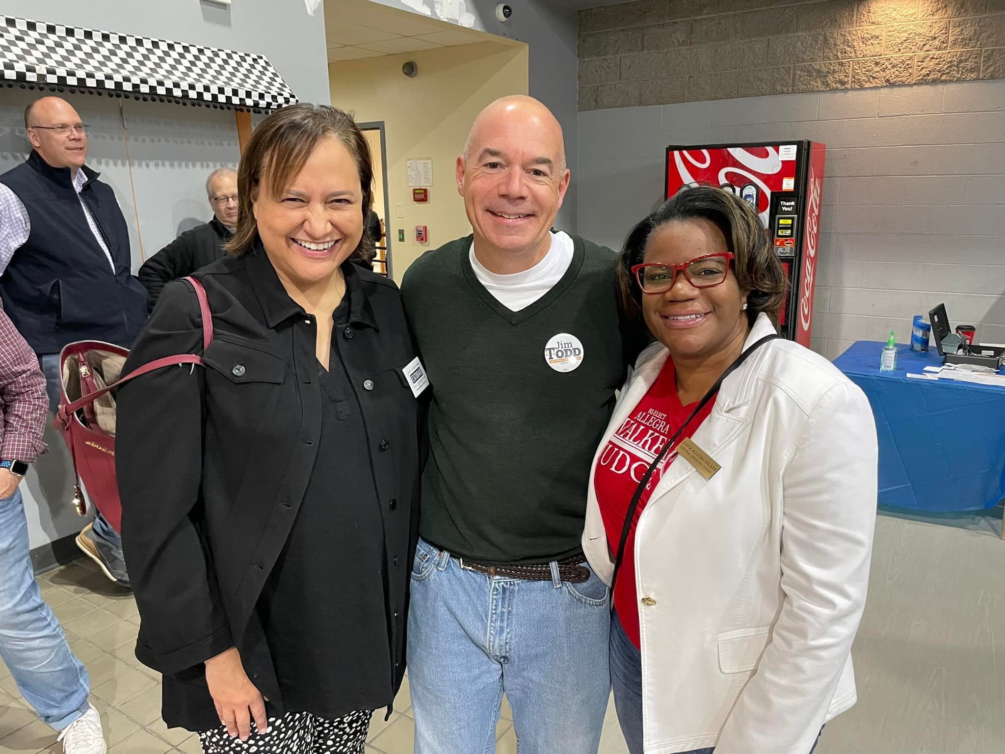 Jim Todd with community members